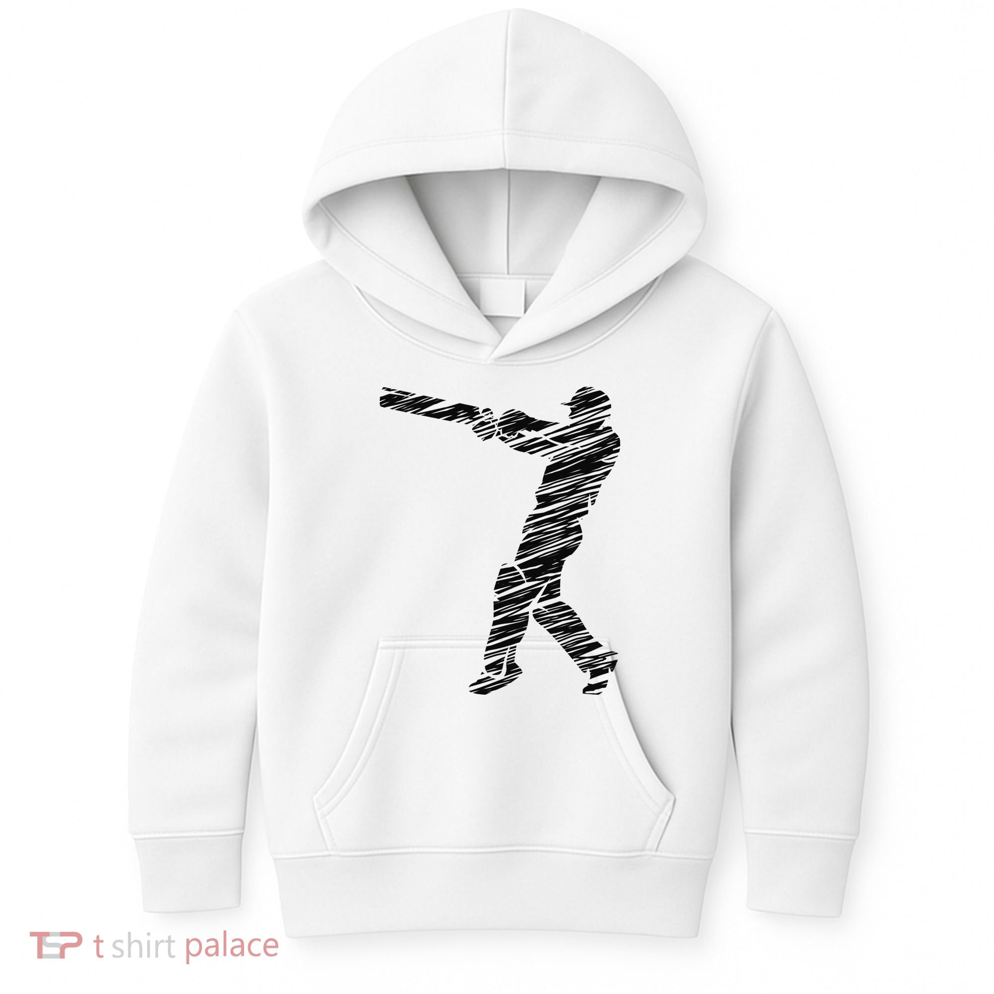 Cricketer Cricketing Bat And Ball Sport Retro Cricket Player Kids Hoodie