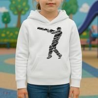 Cricketer Cricketing Bat And Ball Sport Retro Cricket Player Kids Hoodie thumb 3