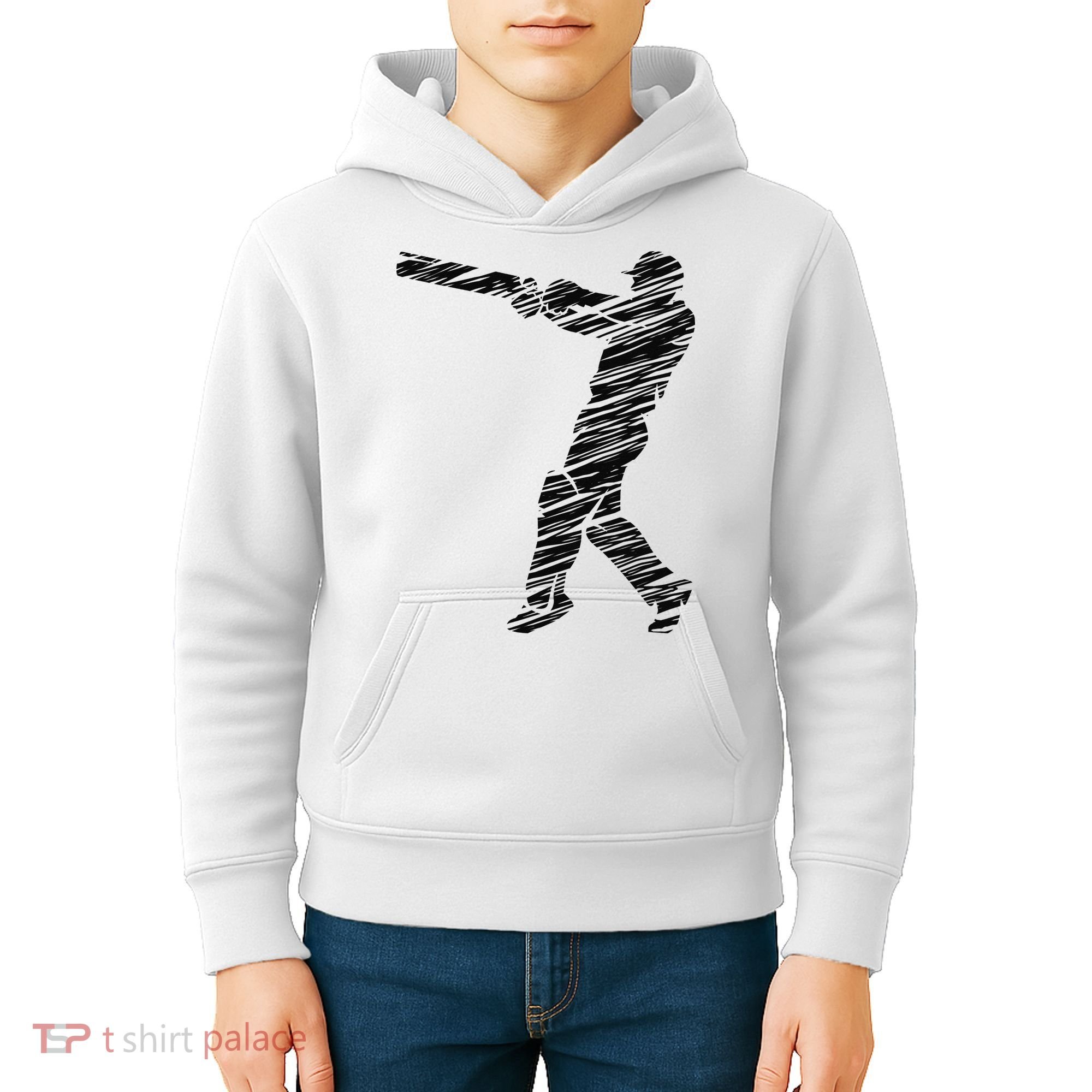 Cricketer Cricketing Bat And Ball Sport Retro Cricket Player Kids Hoodie