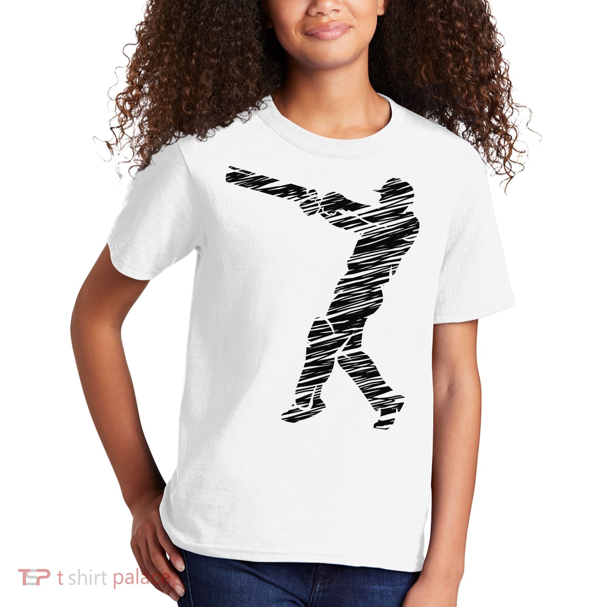 Cricketer Cricketing Bat And Ball Sport Retro Cricket Player Kids T-Shirt