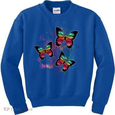 Colorful Cute Butterfly Gift Butterflies Gift Kids Sweatshirt