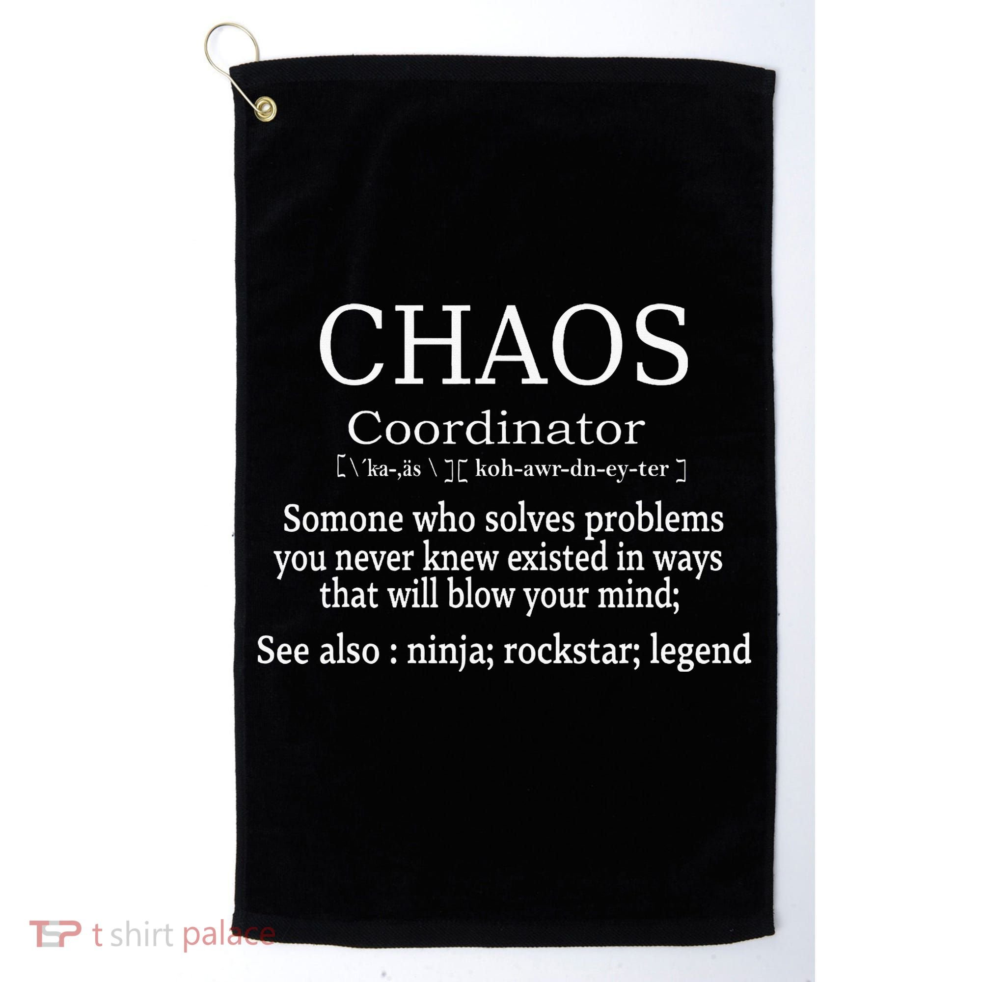Chaos Coordinator Boss Women Lady Professional Day Golf Towel