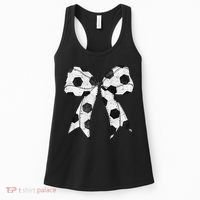 Cute Coquette Bow Funny Game Day Soccer Mom Life Team Sports Gift Women's Tank Top thumb 0