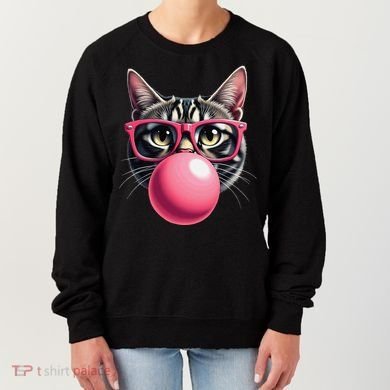 Cute Cat Blowing Bubble Gum Women's Sweatshirt