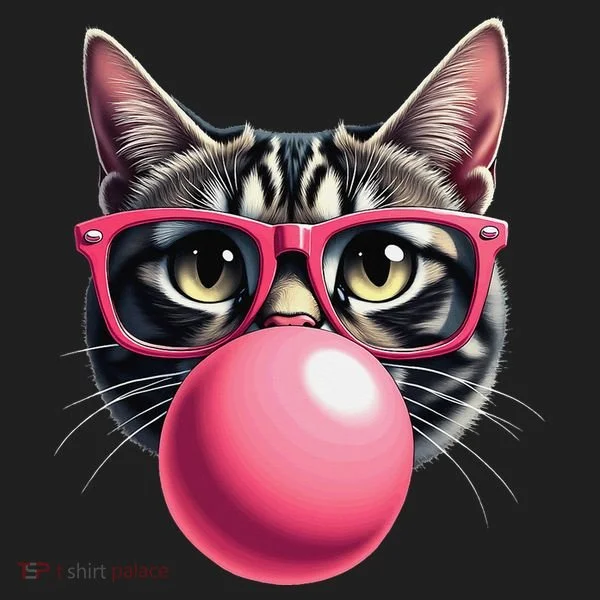 Cute Cat Blowing Bubble Gum Women's Sweatshirt