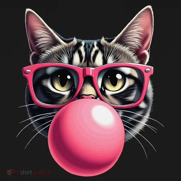 Cute Cat Blowing Bubble Gum Doggie Tank