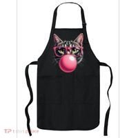 Cute Cat Blowing Bubble Gum Apron thumb 0