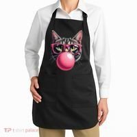 Cute Cat Blowing Bubble Gum Apron thumb 2