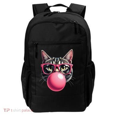 Cute Cat Blowing Bubble Gum Backpack