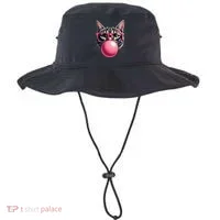 Cute Cat Blowing Bubble Gum Bucket Hat thumb 0