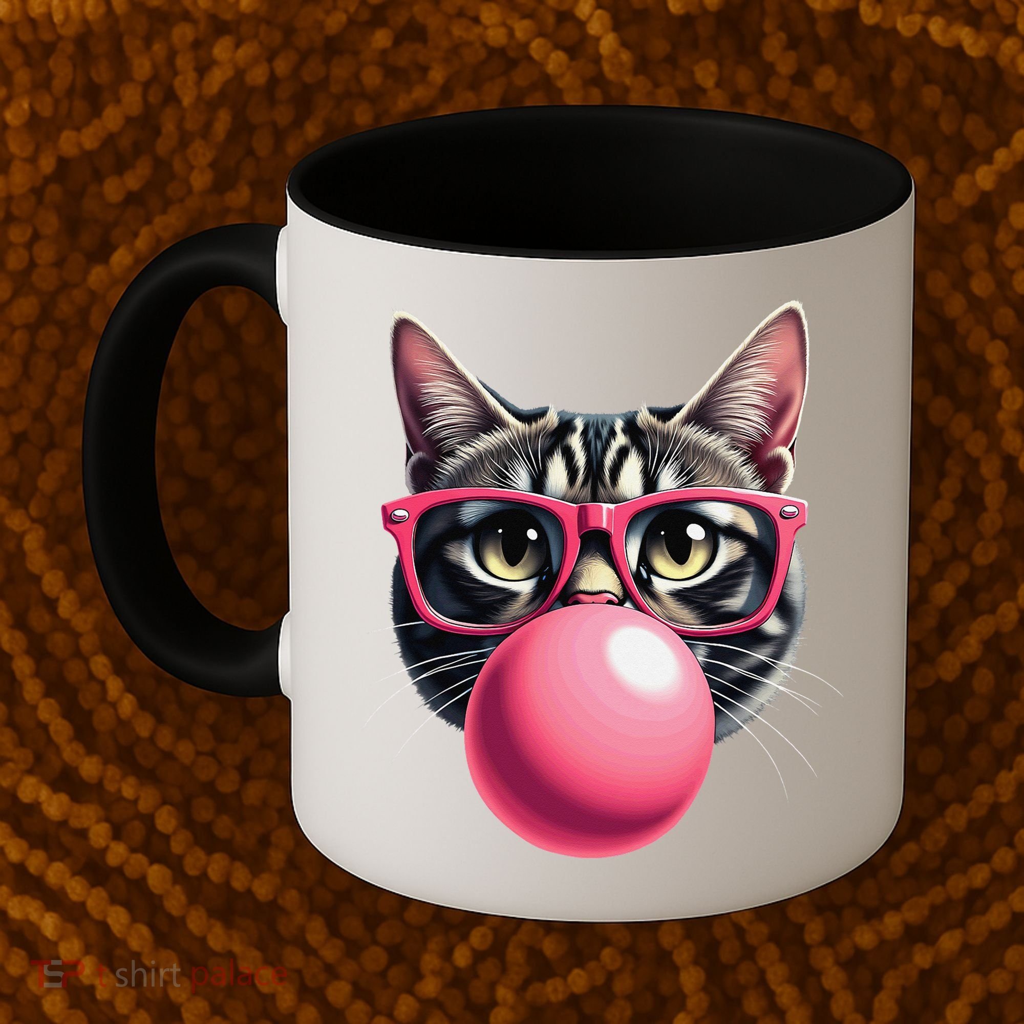 Cute Cat Blowing Bubble Gum Coffee Mug
