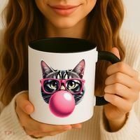 Cute Cat Blowing Bubble Gum Coffee Mug thumb 3