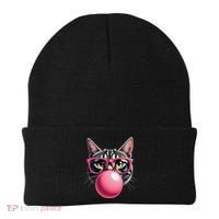 Cute Cat Blowing Bubble Gum Beanie thumb 0