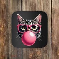 Cute Cat Blowing Bubble Gum Coaster thumb 0