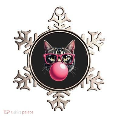 Cute Cat Blowing Bubble Gum Ornament