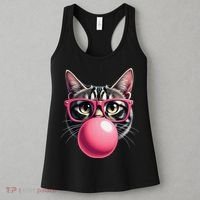 Cute Cat Blowing Bubble Gum Women's Tank Top thumb 3
