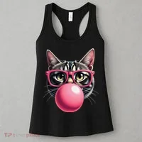 Cute Cat Blowing Bubble Gum Women's Tank Top thumb 3