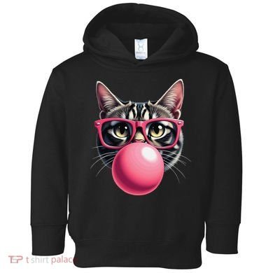 Cute Cat Blowing Bubble Gum Toddler Hoodie