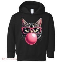 Cute Cat Blowing Bubble Gum Toddler Hoodie thumb 0