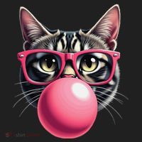 Cute Cat Blowing Bubble Gum Golf Towel thumb 3