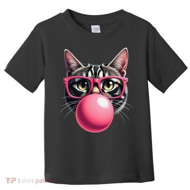Cute Cat Blowing Bubble Gum Toddler T-Shirt
