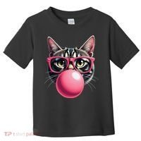 Cute Cat Blowing Bubble Gum Toddler T-Shirt thumb 0