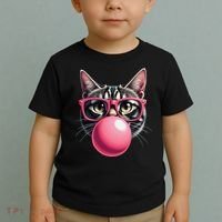 Cute Cat Blowing Bubble Gum Toddler T-Shirt thumb 2