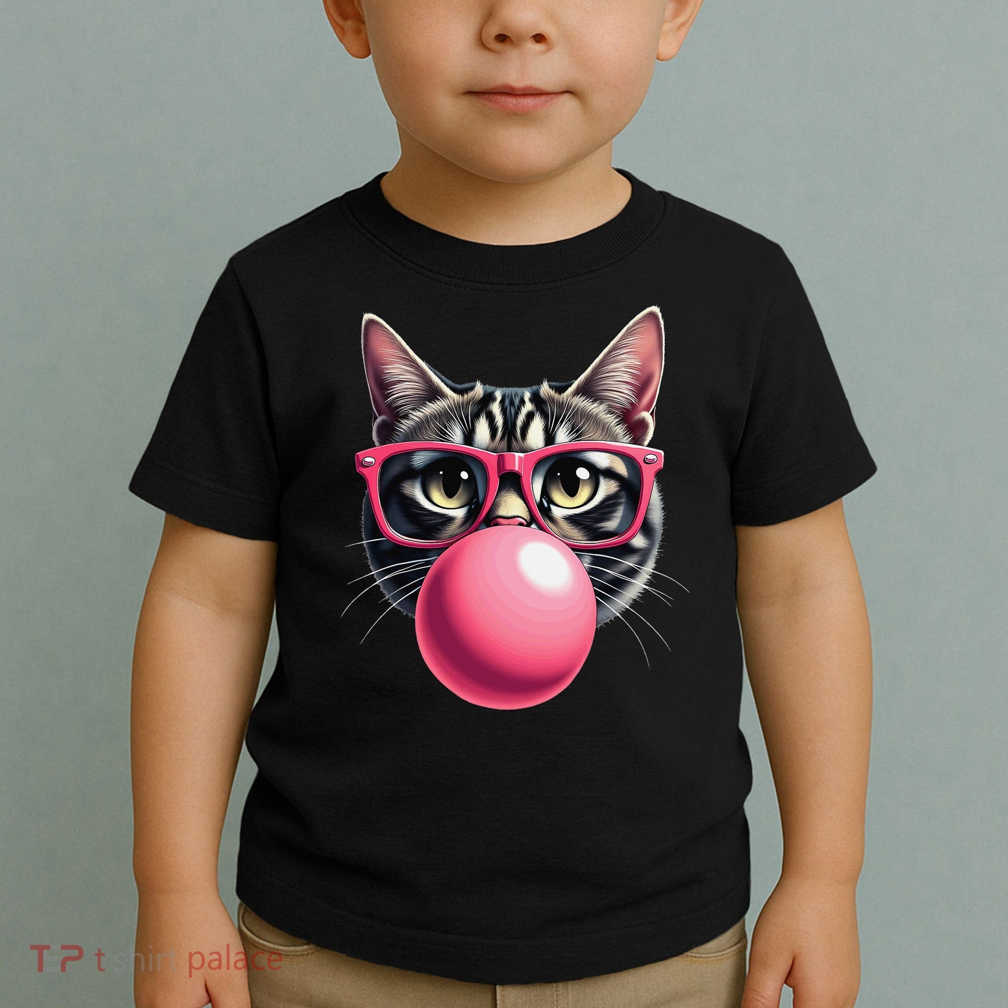 Cute Cat Blowing Bubble Gum Toddler T-Shirt