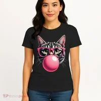 Cute Cat Blowing Bubble Gum Women's T-Shirt thumb 4