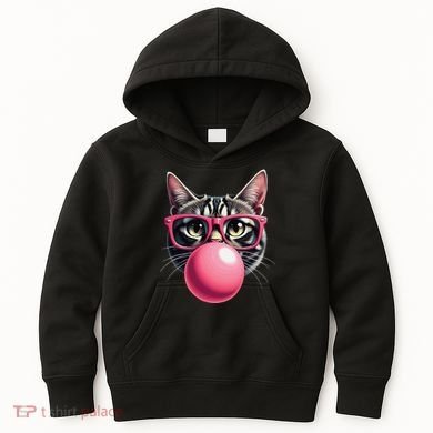 Cute Cat Blowing Bubble Gum Kids Hoodie