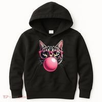 Cute Cat Blowing Bubble Gum Kids Hoodie thumb 0