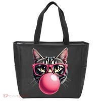 Cute Cat Blowing Bubble Gum Tote Bag thumb 0