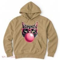 Cute Cat Blowing Bubble Gum Hoodie thumb 0