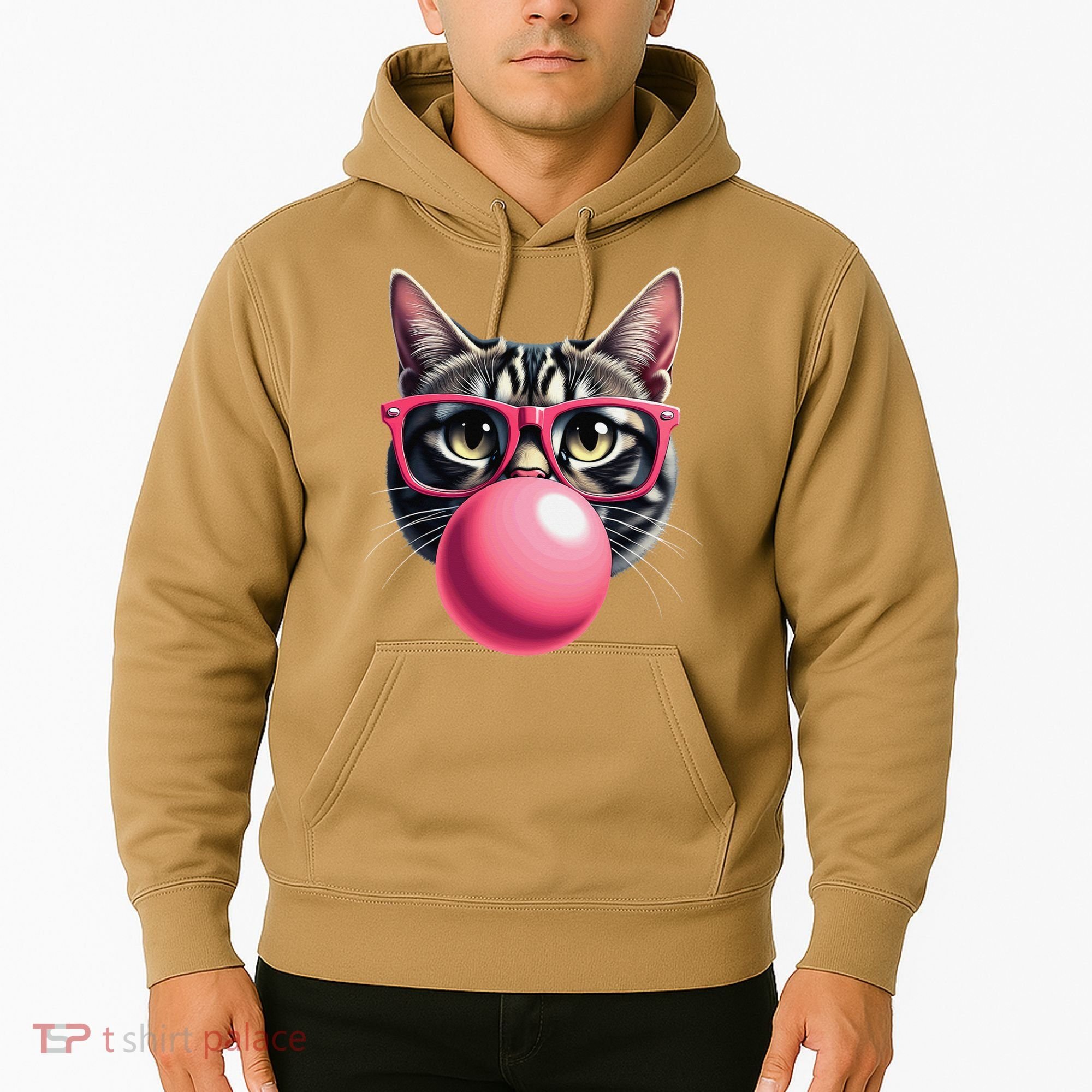 Cute Cat Blowing Bubble Gum Hoodie