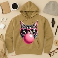 Cute Cat Blowing Bubble Gum Hoodie thumb 3