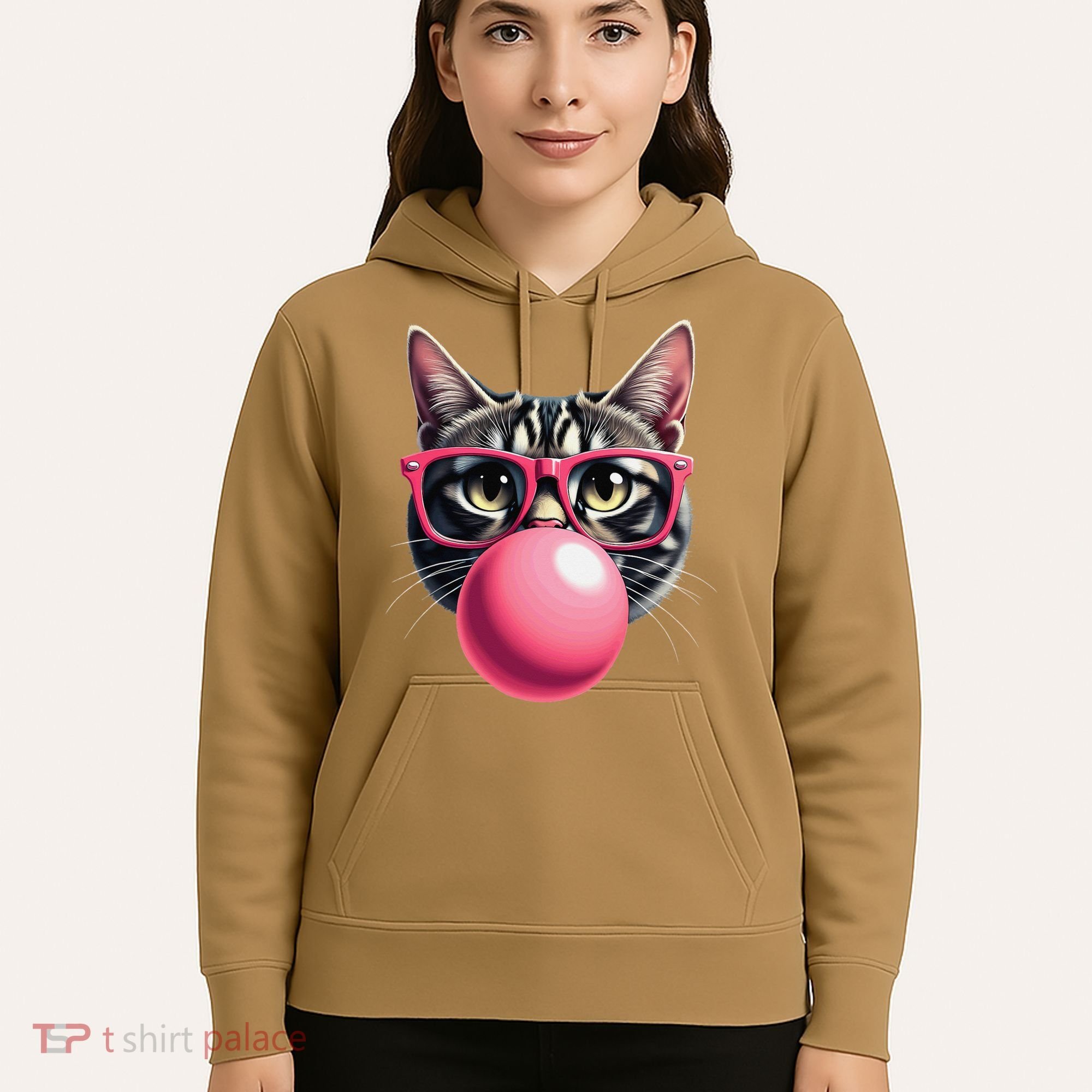 Cute Cat Blowing Bubble Gum Hoodie