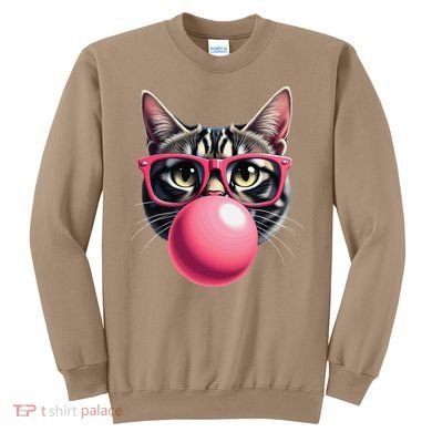 Cute Cat Blowing Bubble Gum Sweatshirt