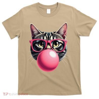 Cute Cat Blowing Bubble Gum T-Shirt