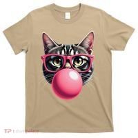 Cute Cat Blowing Bubble Gum T-Shirt thumb 0