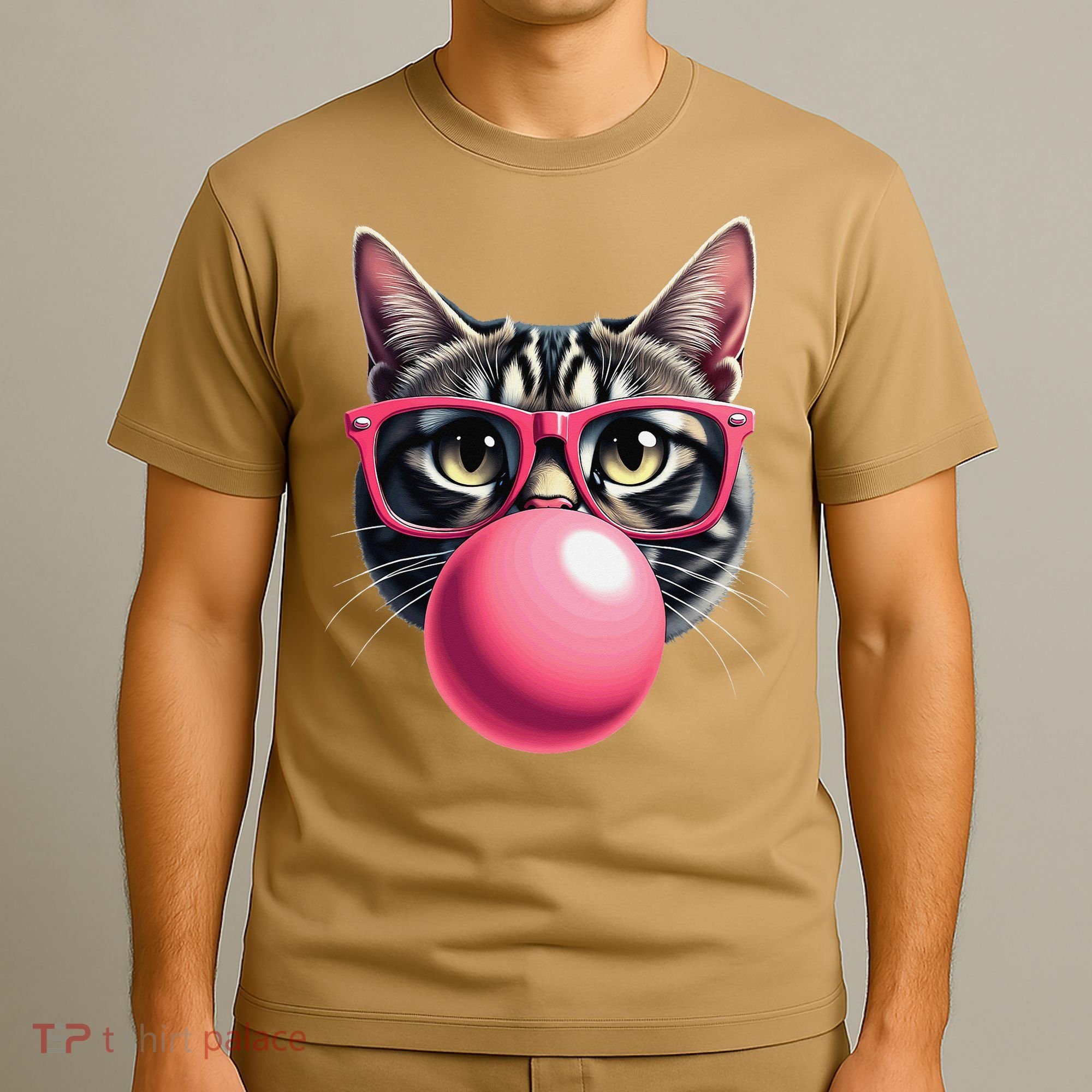Cute Cat Blowing Bubble Gum T-Shirt