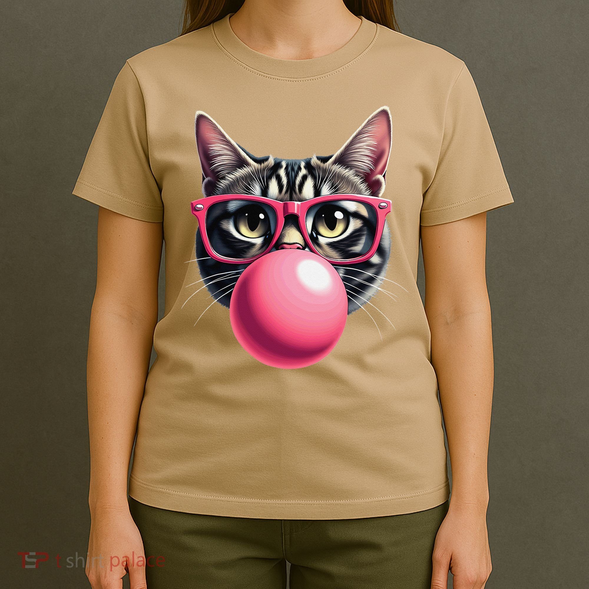 Cute Cat Blowing Bubble Gum T-Shirt
