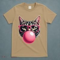 Cute Cat Blowing Bubble Gum T-Shirt thumb 5