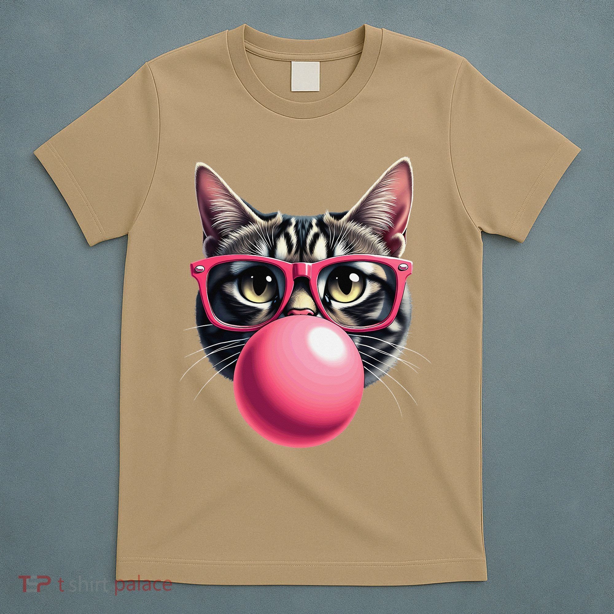 Cute Cat Blowing Bubble Gum T-Shirt