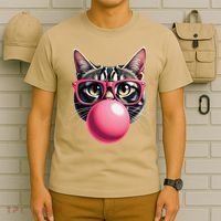 Cute Cat Blowing Bubble Gum T-Shirt thumb 6