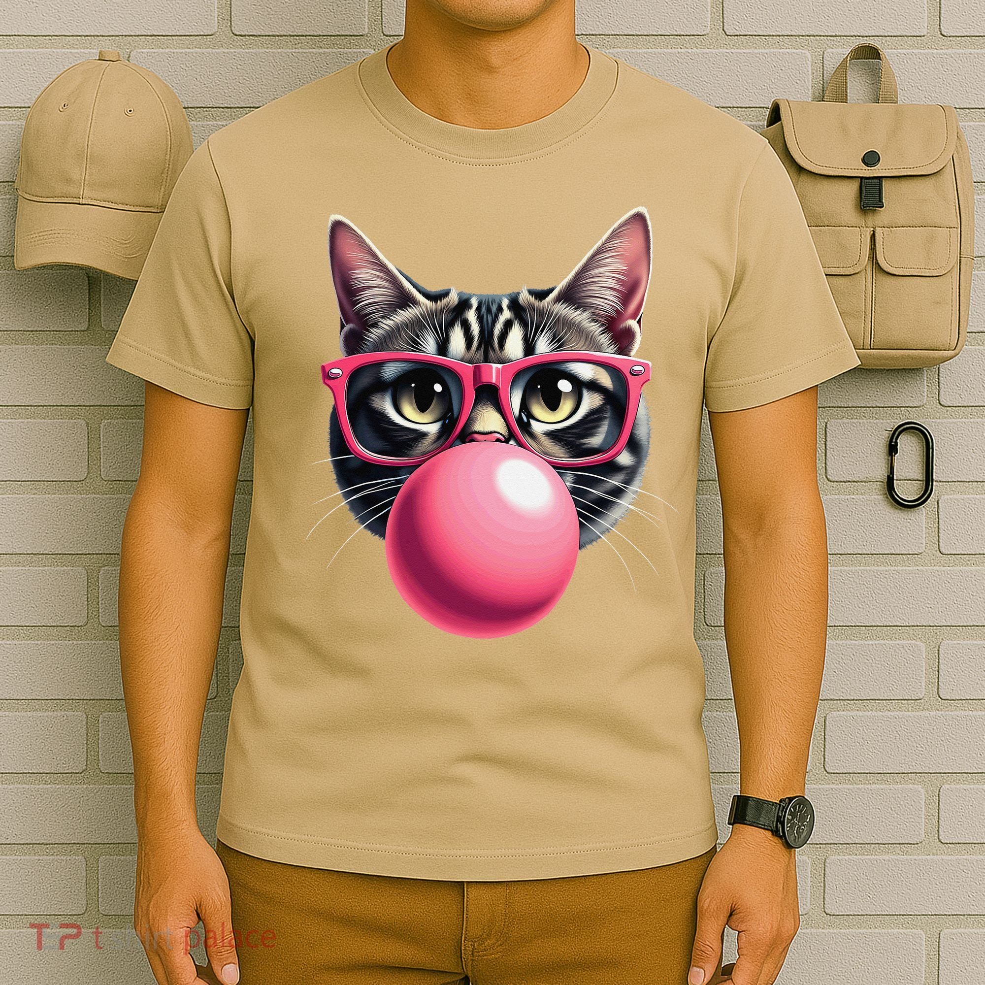Cute Cat Blowing Bubble Gum T-Shirt