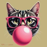 Cute Cat Blowing Bubble Gum T-Shirt thumb 7