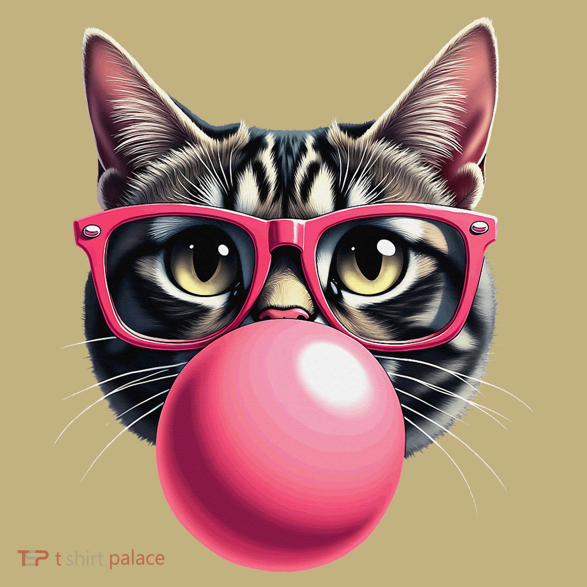 Cute Cat Blowing Bubble Gum Polo