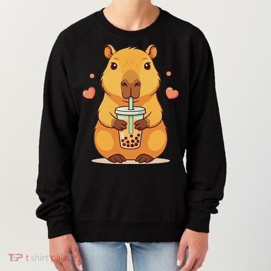 Cute Capybara Boba Tea Bubble Rodent Women's Sweatshirt