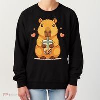 Cute Capybara Boba Tea Bubble Rodent Women's Sweatshirt thumb 0