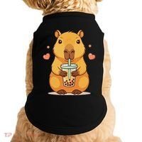 Cute Capybara Boba Tea Bubble Rodent Doggie Tank thumb 0